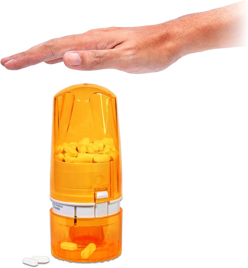 알약 분배기 - 성인 및 노인을위한 약물 홀더 - 잠금 기능 - 관절염 친화적 인 - One Push, One Pill - Effortless & Hygienic - 75 Round Tablet