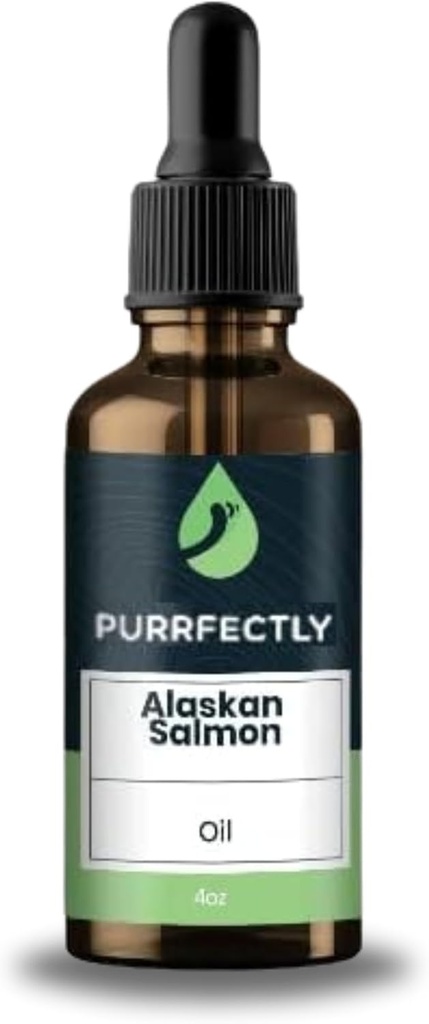 PURRFECTLY Omega-3 Fish Oil for Cats | 프리미엄 시니어 블렌드 | 하트, 이마네, 코트 & 조인트 헬스 | 시니어 알래스카 연어 오일 | 오메가 3, 6 & 9 EPA & DHA (4 Fl Oz)