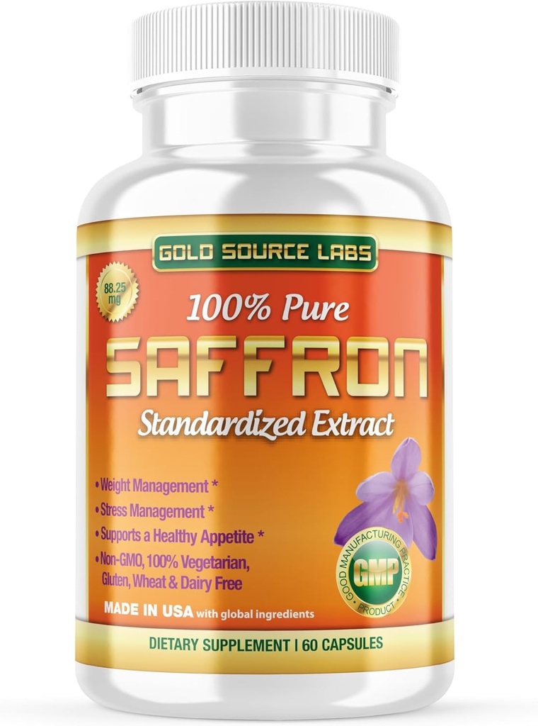 Saffron 추출물 보충교재 - 표준화된 .3% Safranal 추출물 플러스 순수한 Saffron 분말, 60 최대 힘 채식 환약을 가진 88.25 mg 캡슐 - 프리미엄 식욕과 눈 보충교재