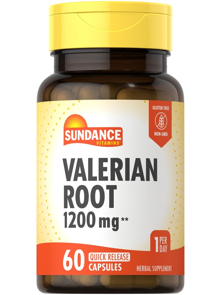 Sundance Valerian Root Supplement | 1,200mg | 60 빠른 릴리스 캡슐 | Non-GMO 및 글루텐 프리 포뮬러