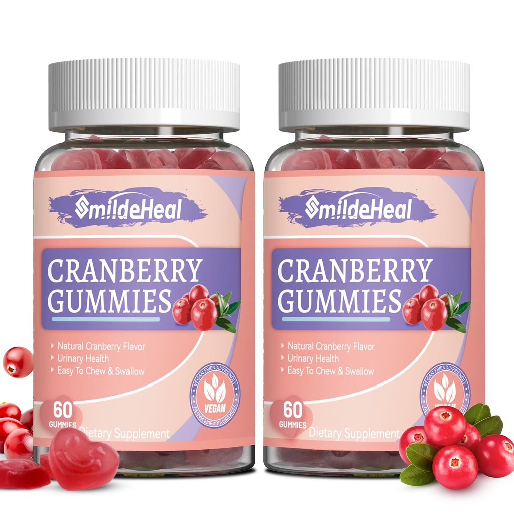 Cranberry Gummies 1000mg, Cranberry는 D-Mannose 250mg, 여성 Probiotic Gummies, Urinary Tract 건강, Cranberry 풍미, GMOs 없음, 60 조사 (2의 포장)와 더불어 여자를 위한 보충합니다