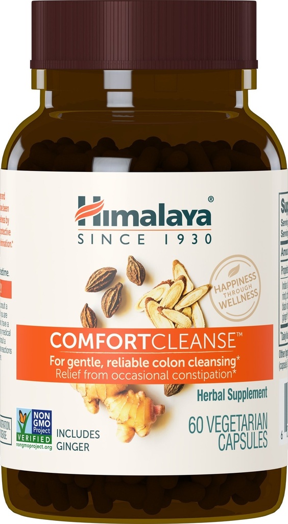 Detox 및 Gentle Colon Cleanse & Occasional Constipation, 채식주의, 500 mg, 60 캡슐, 1 개월 공급을위한 히말라야 ComfortCleanse