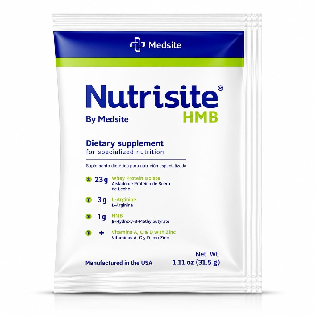 Nutrisite HMB – 특수 의료용 식품, 단일 팩 – Whey Protein Isolate, L-Arginine, HMB, 비타민 A, C, D 및 아연을 기반으로 한 모듈식 분말 공식 – 오렌지 주스와 혼합 (1.11 Oz)