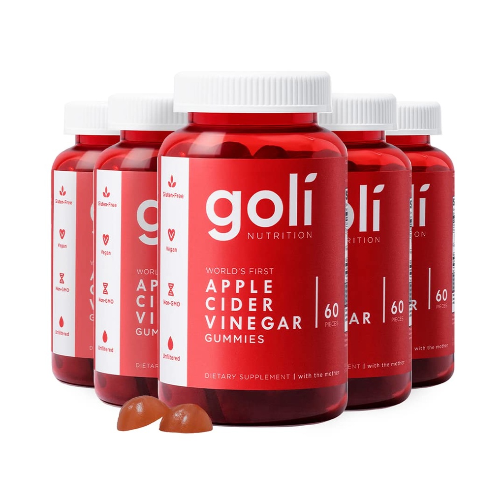 Goli Apple Cider Vinegar Gummy 비타민 - 300 개 - 비타민 B12, 젤라틴 - 무료, 글루텐 - 무료, Vegan & Non-GMO