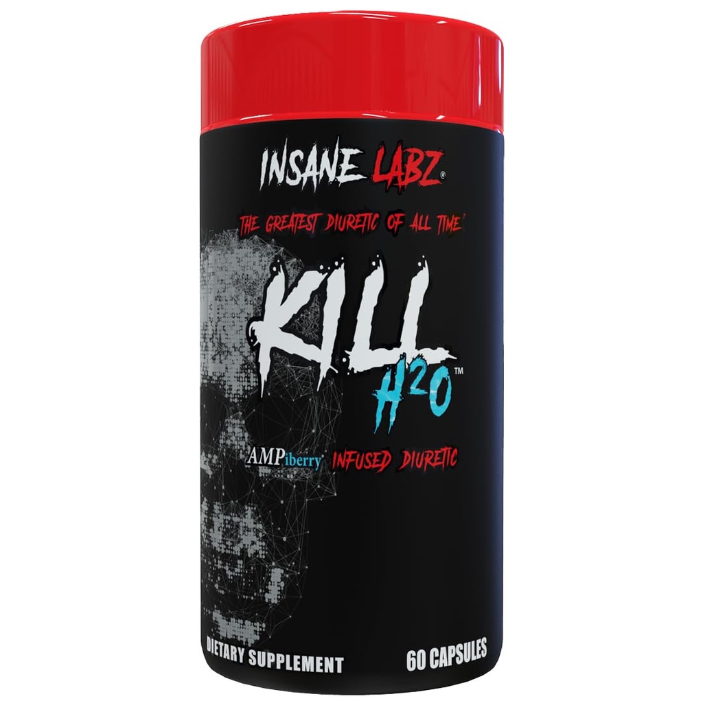 Insane Labz Kill H2O, AMPiberry Infusion Diuretic, Dandelion Root 및 Green Tea Extract와 물 보유 및 Bloating 구호, 20 서빙