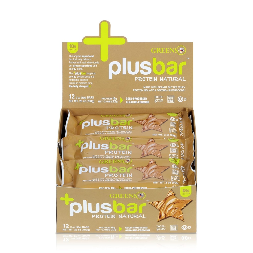 그린플러스 플러스바 단백질 천연 | 글루텐 프리와이 Protein Bar | 유기농 그린 | 비 GMO | 12 Bar