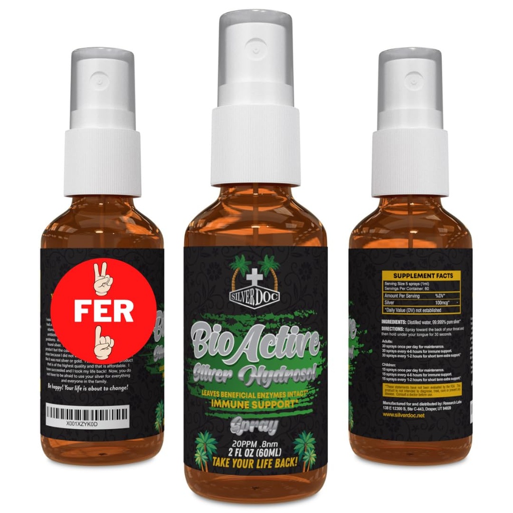 1개의 판매 은 Doc 는 Hydrosol 살포 (2-2oz 병), 자연적인 대안 & 면역 지원, 어떤 Colloidal 보다는 더 나은, SilverDoc는 최대 효과적인 입니다