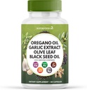 Superfood MD Oregano 기름 마늘 추출물 올리브 잎 검정씨 기름 Astragalus-를 위한 여자와 남자 60 조사