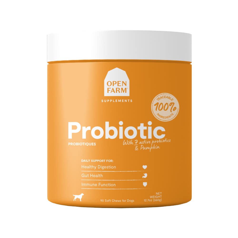 농장 Probiotic Chews, Dog Supplement, Dog Vitamins, Traceable 및 Vet-Approved 성분, 12.7 oz, 90 조사를 사용하여 일반 Flora 및 Bowel 운동 지원