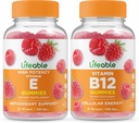 Lifeable Vitamin E + 비타민 B12, Gummies 번들 - 훌륭한 타스팅, 비타민 보충, 글루텐 무료, GMO 무료, Chewable Gummy