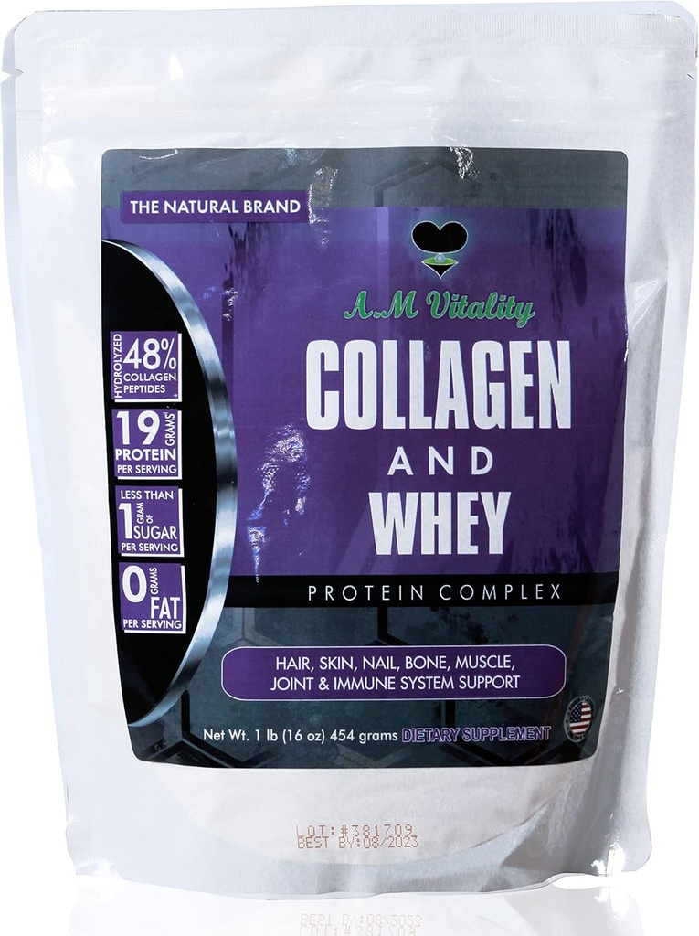 교원질과 Whey Protein Powder Complex 건강 보충교재 - 바닐라 맛 - 16oz (21 인분)
