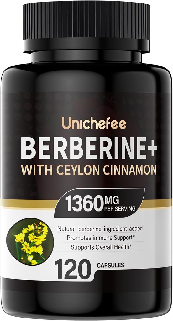 Berberine - 1000-1500 mg 매일 - 대사 지원을 위한 Berberine HCL 보충교재 - 남자 & 여자 16를 위한 글루텐 자유로운 & Vegan 보충교재