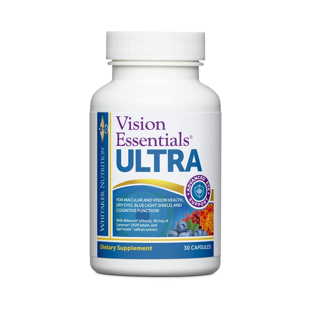 Whitaker의 Vision Essentials Ultra with Lutein | Macula & Retina Health, Eye Strain, Ocular Pressure, Digital Eye Fatigue, Mood Support 및 More를 위한 One Daily Pill의 종합 지원