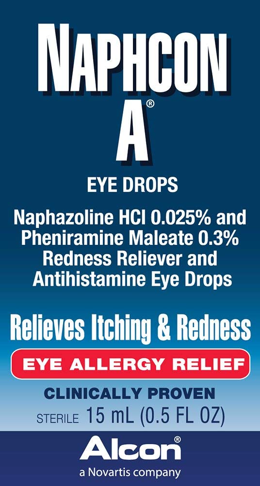 Alcon Naphcon 눈 방울, 알레르기 완화 15 ml
