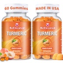 Curcumin Turmeric Gummies - 추가 강도 2000mg 8 : 1 블랙 페퍼 및 Ginger와 심황 보충 Gummies - Vegan Non-GMO 공동 지원 Chewables - 복숭아 맛 - 2 팩