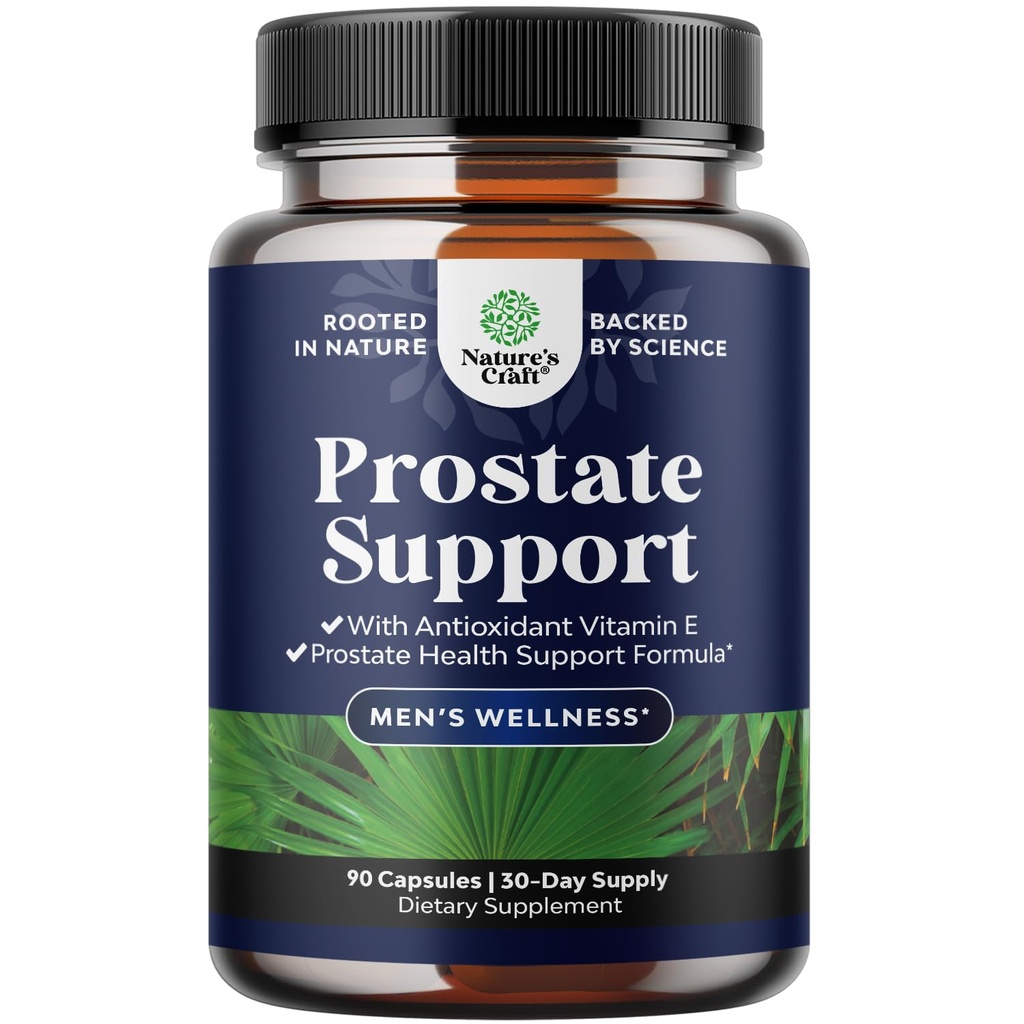 남자를위한 초본 전립선 보충 - 강력한 Pygeum 및 beta Sitosterol & Urinary Tract 지원을 위한 녹차를 가진 톱 Palmetto 추출물 - Frequent Urination를 위한 남성 건강 혼합 - 90의 캡슐