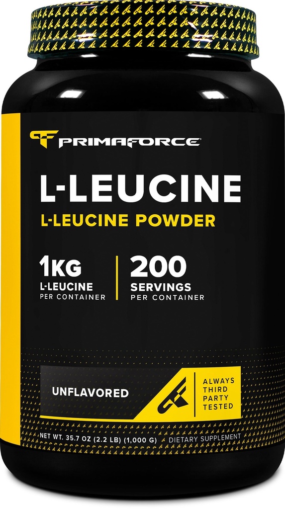 Primaforce L-Leucine 순수한 분말 1 KG (2.2lbs) - 비 GMO, 글루텐, 200 서빙