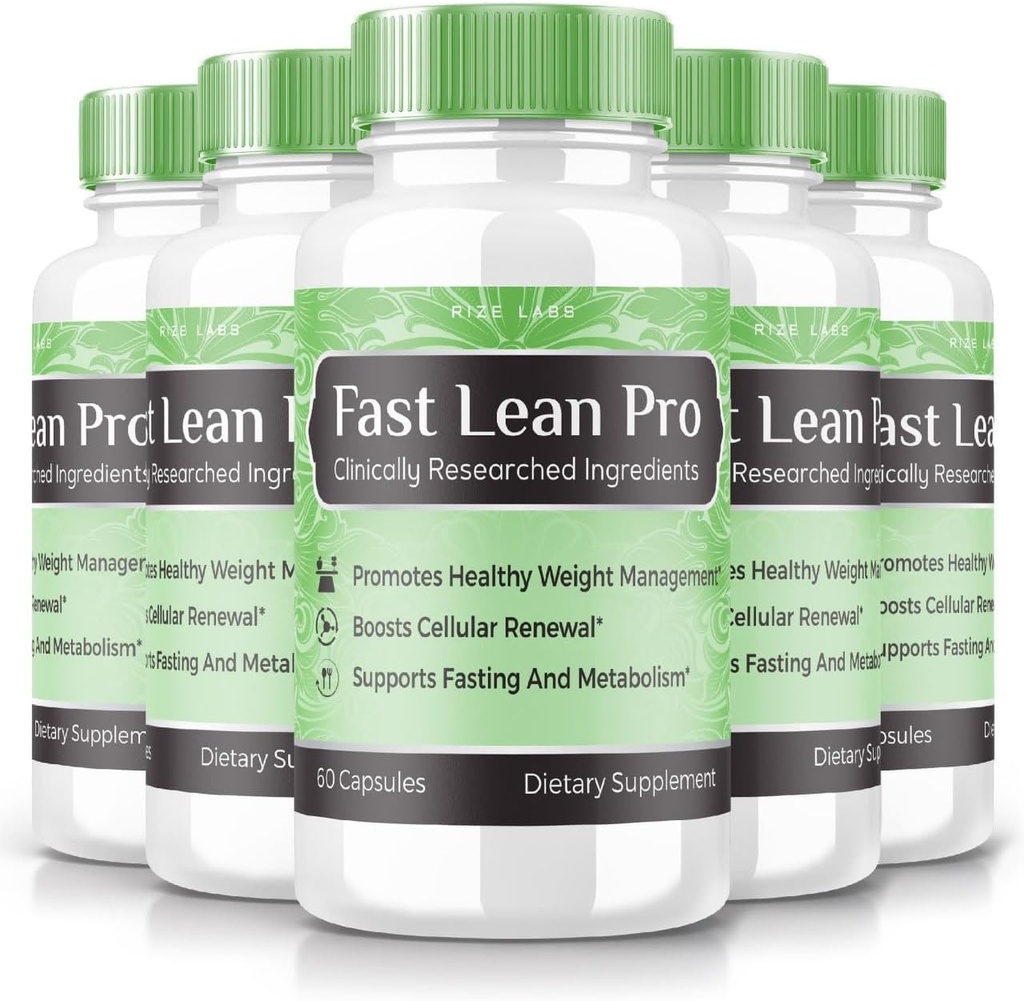 rize 실험실 - 빠른 Lean Pro Dietary 보충교재, 여분 힘, 비 GMO를 위한 진보된 공식 캡슐은, 건강한 무게 관리 (300의 캡슐)를 승진시킵니다 (5의 공식 팩)