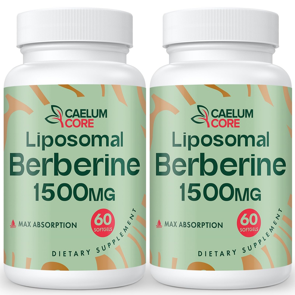 Liposomal Berberine HCL - Berberine 1500mg 높은 생물 분해성, 여성과 남성 (2 팩)를 위한 Berberines 보충교재