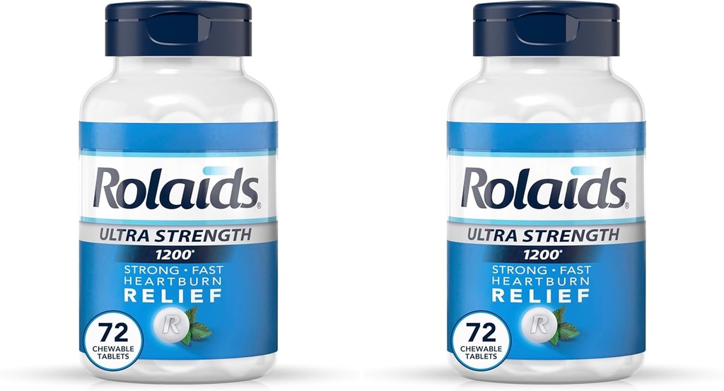 Rolaids Ultra Strength Antacid Chewable Tablets, Mint, 72-Count (패키지 2)