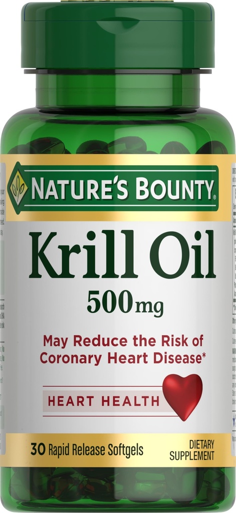 자연의 Bounty Krill 기름, 심장 건강, 규정식 보충교재, 500mg의 급속한 방출 Softgels, 30 조사