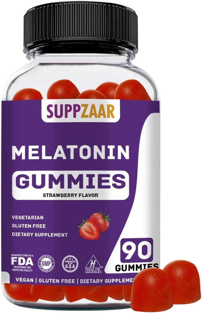 멜라토닌 Gummies. 더 나은 수면, 에너지 및 초점을위한 Melatonin 5mg 수면 Gummies. 성인과 아이 멜라토닌 거미 : 비하 비트 형성, 비 GMO, 글루텐 - 무료, 젤라틴 - 무료. 90 구미