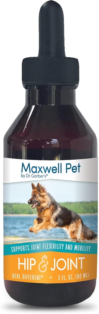 Maxwell Pet by Dr.Garber – Hip & Joint for Dogs - 지원 및 복원 Hip & Joint Health, Repair and Ease Hip & Joint Pain, 및 Mobility 개선을위한 최초의 천연 생물 요법 보충 드롭 - 90ml