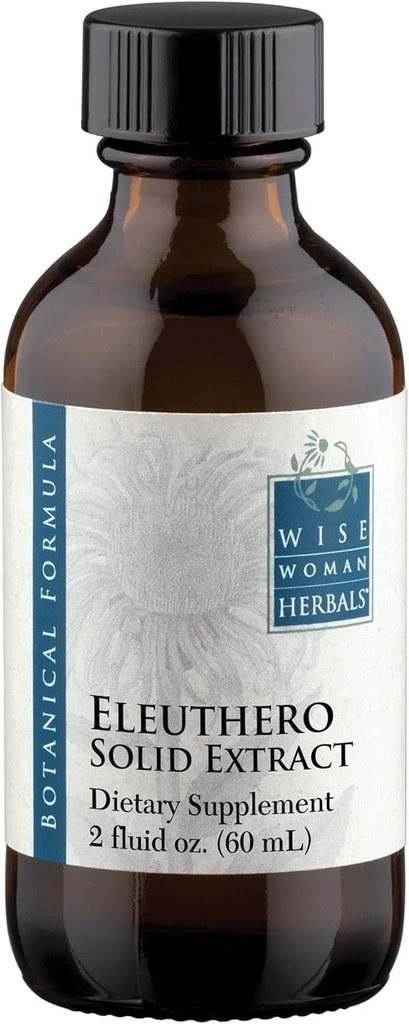 Wise Woman Herbals Eleuthero Root Solid Extract 4:1, Alcohol-Free, Adrenal & Stress Support, Energy, Stamina, Mental Endurance, Balanced Mood & Immunity, 2 Fl Oz 지원