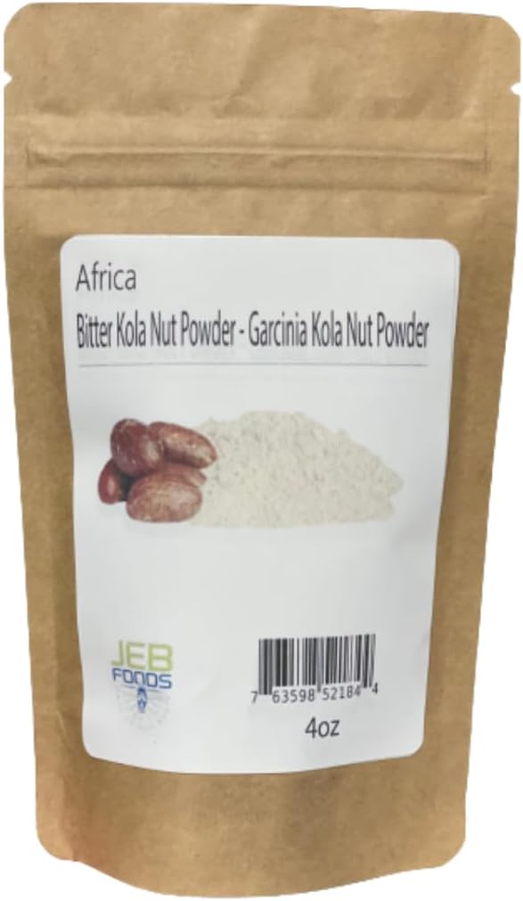 JEB FOODS Premium Garcinia Kola Powder - 아프리카 Bitter Kola Nut Powder, 웰니스 지원을위한 쁘띠 코라 너트 분말, 요리 및 전통 사용