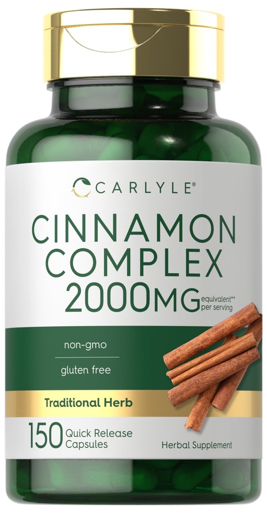 Carlyle Ceylon Cinnamon Complex with Gymnema and Mulberry | 150 캡슐 | 비 GMO, 글루텐 무료 보충