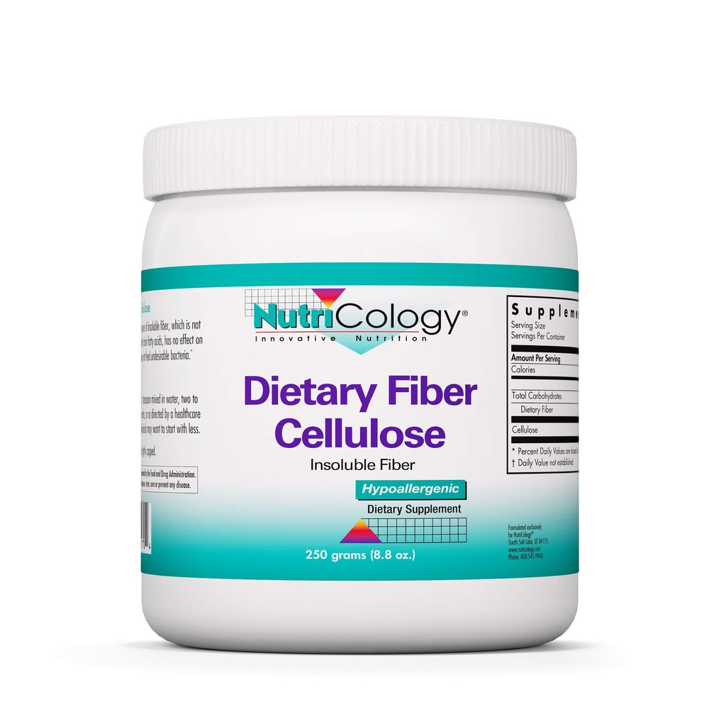 Nutricology 규정식 섬유 분말 - 2000mg 불용성 섬유 보충교재, Microcrystalline 셀루로스 분말, 분말 셀루로스, 비 가연성, Hypoallergenic - 8.8 Oz