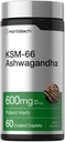 Horbäach KSM-66 Ashwagandha Supplement Caplets | 600mg | 60 알약 | 여성용 L-Theanine | Vegan, Non-GMO, 글루텐 프리 컴플레이션