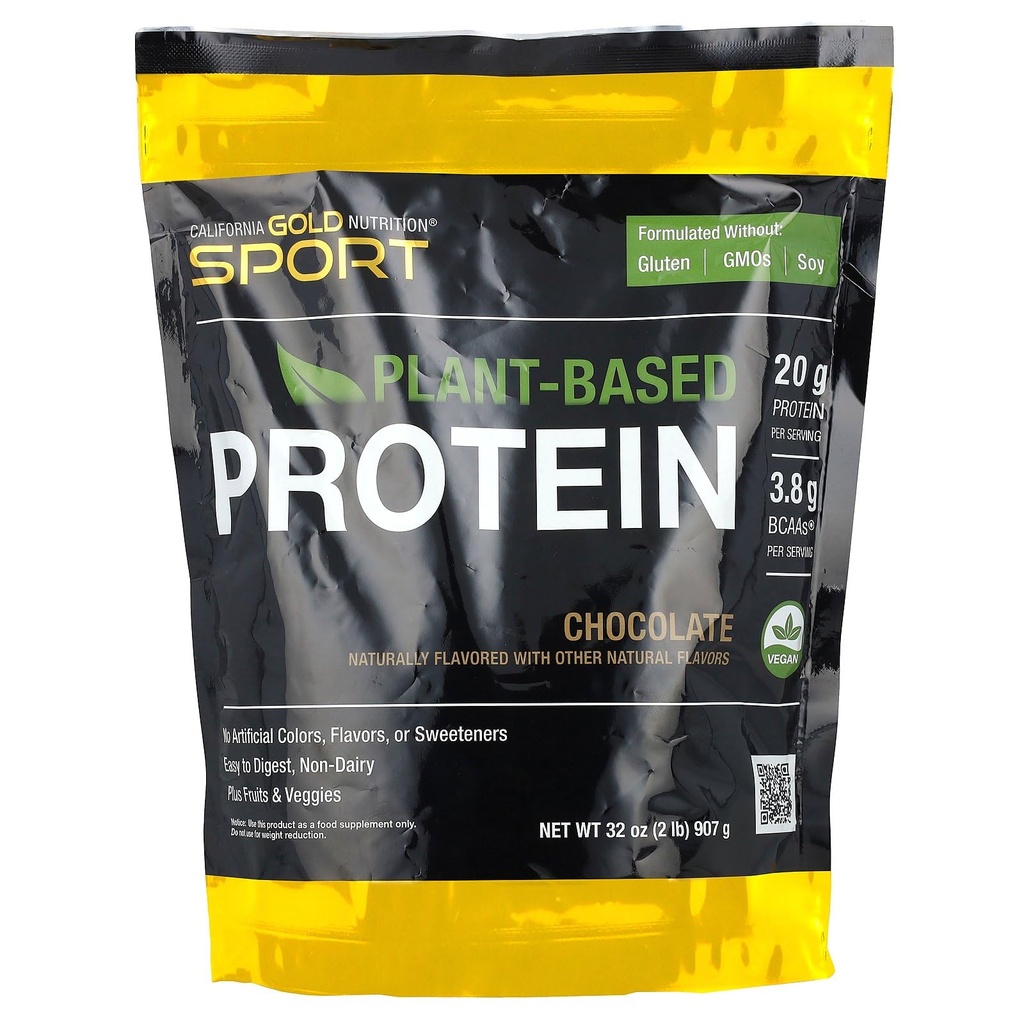 캘리포니아 골드 영양 스포츠, 유기 브라운 쌀 단백질 농축, Flaxseed, Chia 씨, 초콜릿, 2 lb (907 g)와 식물 기반 단백질