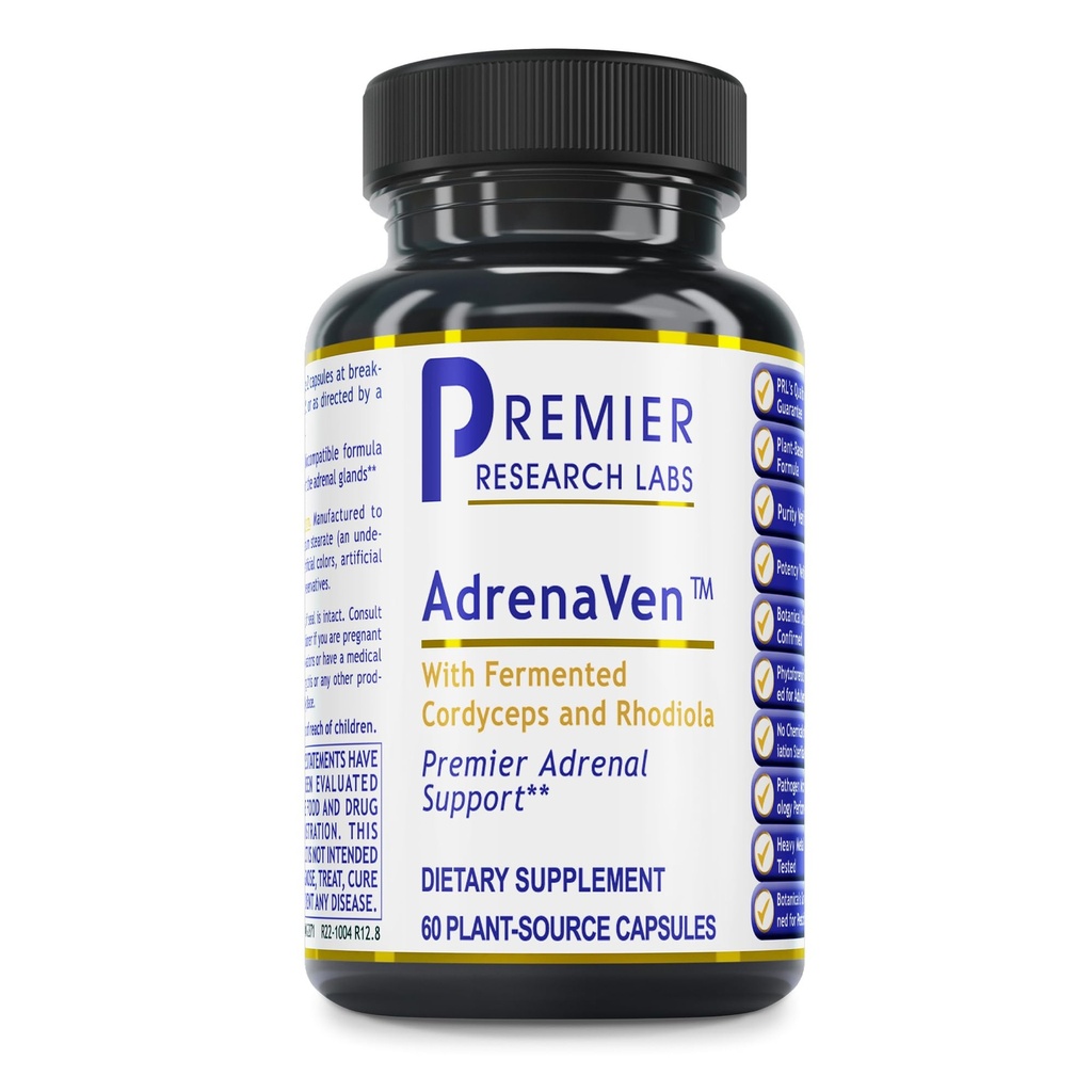 Premier Research Labs 30 서빙 - AdrenaVen - Adrenal Health Supplement, 지원 Adrenal Gland 건강 및 스트레스 응답 - 유기 Adrenal 건강 - 60 식물 소스 캡슐
