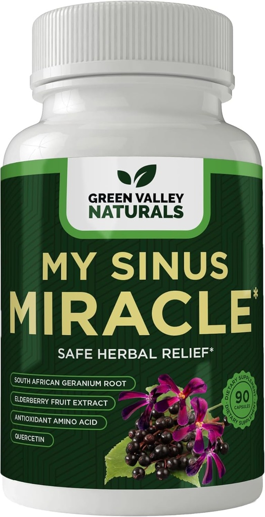 GREEN VALLEY NATURALS 나의 Sinus Miracle 초본 보충교재, 90의 캡슐 (1)