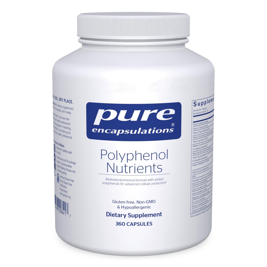 순수한 캡슐화 폴리페놀 영양소 | Hypoallergenic Nutrient Dense Multivitamin/Mineral 공식 | 360 캡슐