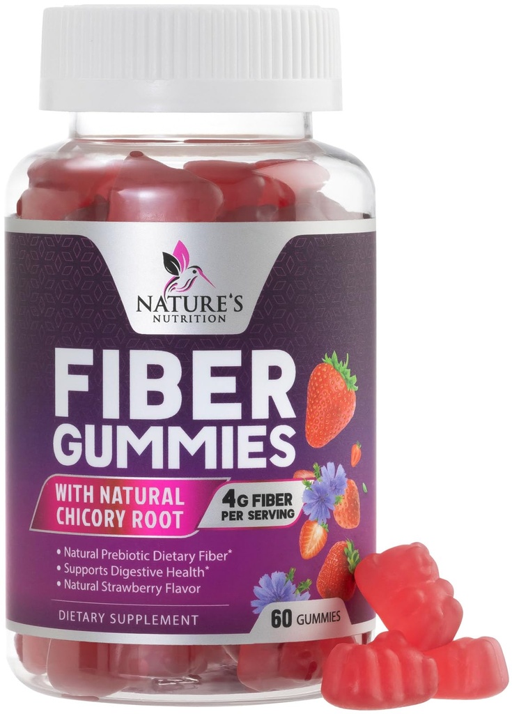 성인 4g를 위한 섬유 Gummies - Prebiotic 식물 Digestive 건강 & 일정한 지원을 위한 근거한 섬유 거미 보충교재, 매일 Prebiotic 보충교재 지원 여자 & 남자를 위한 Gut 건강, Vegan - 60 Gummies