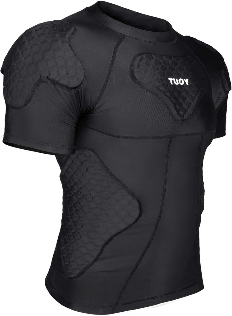 TUOY 남자의 패딩 압축 셔츠 보호 셔츠 늑골 가슴 보호자 축구 Paintball 야구