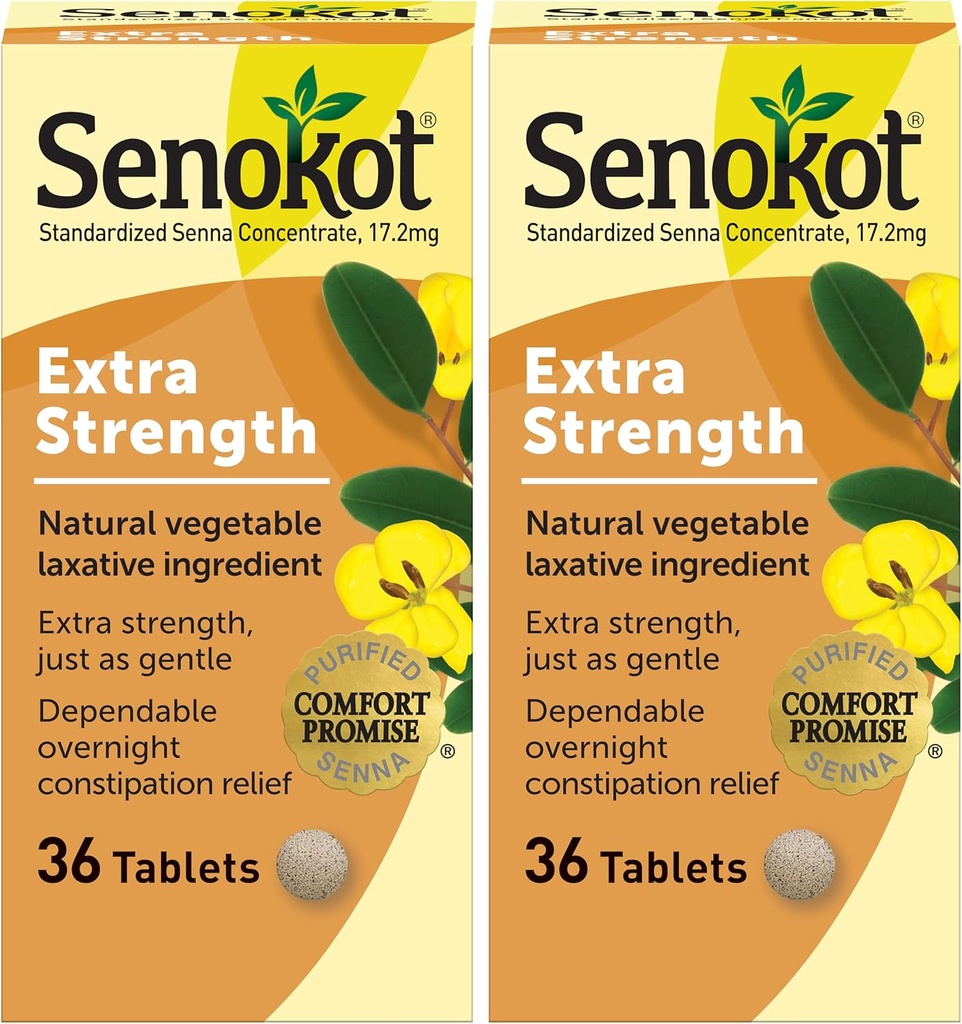 Senokot Extra Strength Gentle Overnight Relief Occasional Constipation, 36 개 (팩 2)