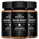 Live Bearded Beard Boost - Biotin, Collagen, Silica, Fo-Ti Root와 남성을위한 곰 성장 비타민 - 미국에서 제작 된 남성을위한 얼굴 헤어 성장 | 90 일 공급