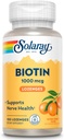 SOLARAY Biotin 1000mcg Lozenges - 비타민 A - Nerve 기능과 세포 에너지 지원 - 자연적인 오렌지 주스 풍미, 중대한 맛, 60 일 보장, 100 봉사, 100 Lozenges를 가진 Biotin 보충교재