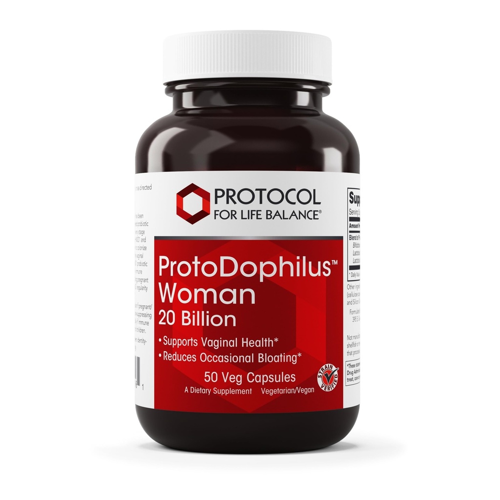 LIFE BALANCE Proto Dophilus 여성을위한 PROTOCOL - 20 억 - Gut 건강을위한 Probiotics - 질 건강 및 출혈 완화 지원 - Vegan & Kosher - 50 Veg 캡슐