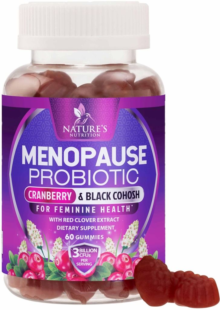 폐경기는 여성을 위한 보충 교재 - 온화한 뜨거운 섬광 & 밤 땀, PH, 여성 거미, Probiotic 보충교재를 위한 질 건강 지원 Probiotics를 위한 3억 CFU 자연적인 폐경기 기복 - 60의 Gummies