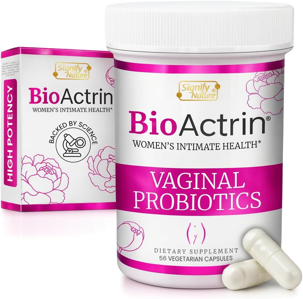 여성을위한 Bioactrin 질 Probiotics - 수식 박테리아 질질 치료, 효모 감염 및 질염 완화 - 여성 Probiotic- pH 여성 질염 지원을위한 BV 치료 - 56 알약