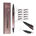 2에서 1 곡선 눈썹 펜과 Eyeliner 10PCS 블로우 스텐실, 4 포크 찢음을 가진 Microblading 눈썹 연필 및 곡선 정확한 끝, 방수 및 여성, 연약한 검정을 위한 오래 견딘 눈썹 연필