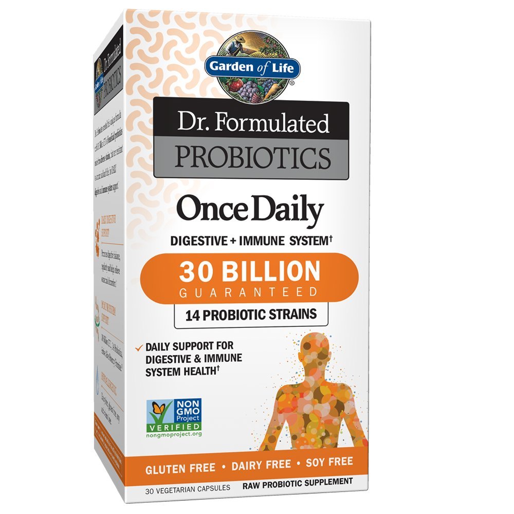 생명 박사의 정원. 공식화 된 Probiotics 한 번 매일 - 소화 및 면역 건강을위한 일일 지원 - 글루텐 무료, Dairy Free, Soy Free Probiotics, 30 채식 캡슐