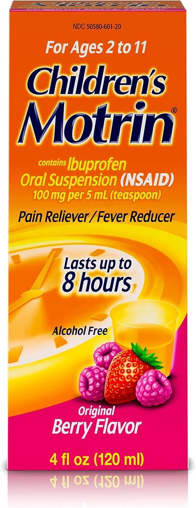 Motrin 아이들의 Ibuprofen 구두 중단 본래 베리 풍미 - 4개 oz, 3의 팩