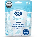 KOS USDA 유기 블루 Spirulina 분말, Phycocyanin - Vegan Algae Superfood - 부드러운 & 단백질 음료, 식물 기반, 비 GMO - 27 서빙을위한 천연 식품 착색