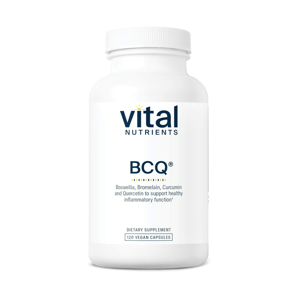 Vital Nutrients BCQ | Vegan Boswellia, Bromelain, Curcumin & Quercetin 보충교재 | 합동 지원 보충교재 | 지원 Sinus & Digestive 건강 | 글루텐, 낙농장, Soy Free | 120 캡슐