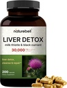 Liver Detox 보충제 - 우유 이틀 30,000mg 및 블랙 커런트가있는 200 캡슐 | 천연 활성 Silymarin - 추가 강도 60 : 1 추출물 - 초본 클렌징 및 수리 지원 - Non-GMO